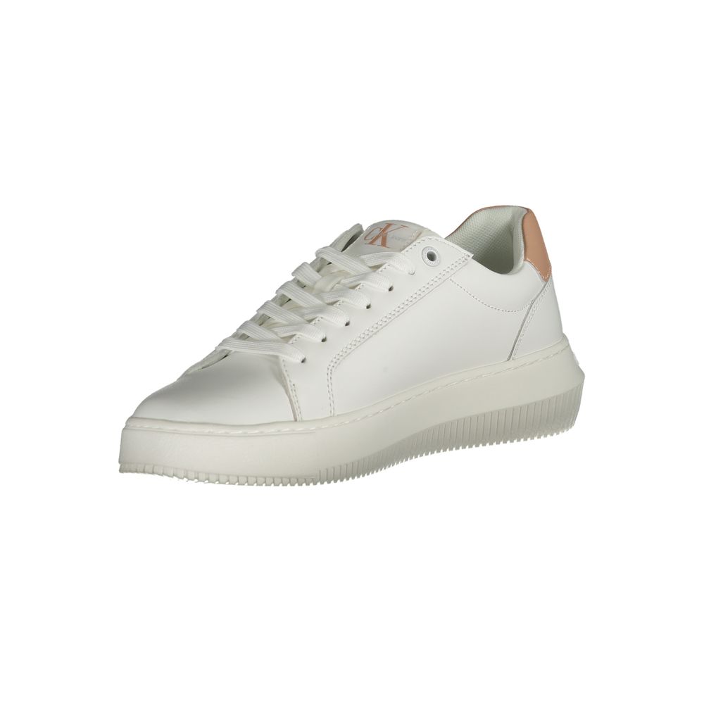 Baskets en cuir blanc Calvin Klein pour femmes