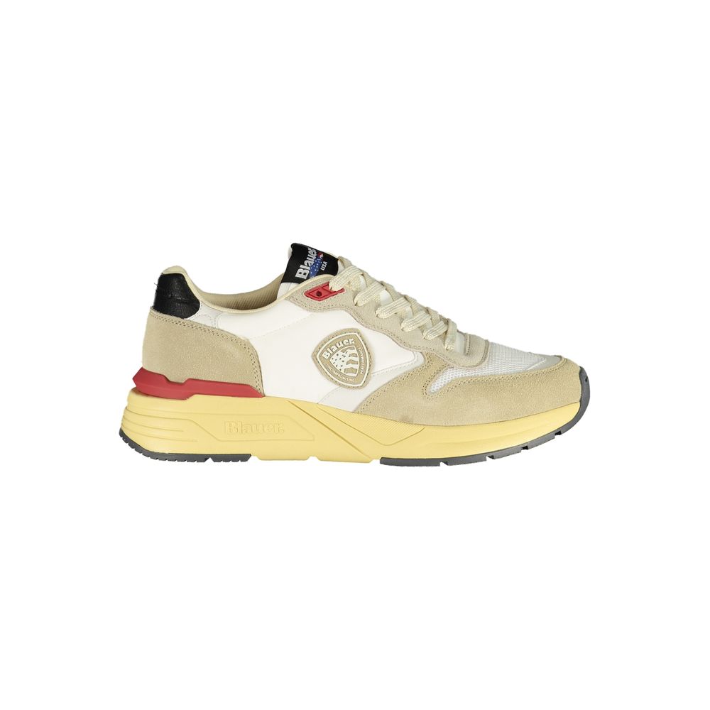 Blauer Beige Polyurethan-Sneaker für Herren