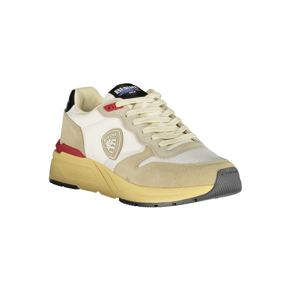 Blauer Beige Polyurethan-Sneaker für Herren