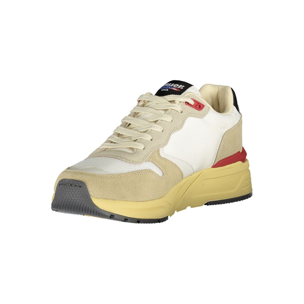 Blauer Beige Polyurethan-Sneaker für Herren