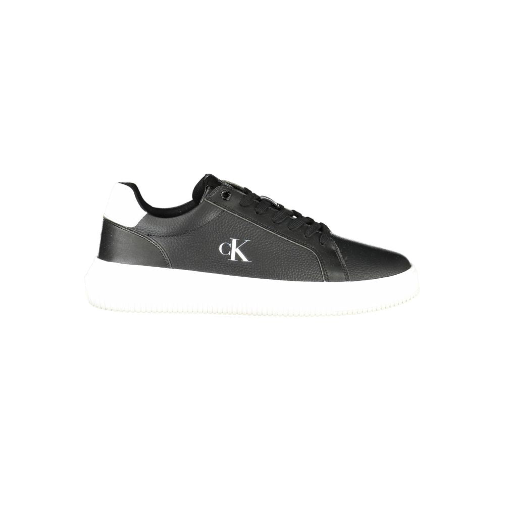 Calvin Klein Schwarzer Leder Herren Sneaker