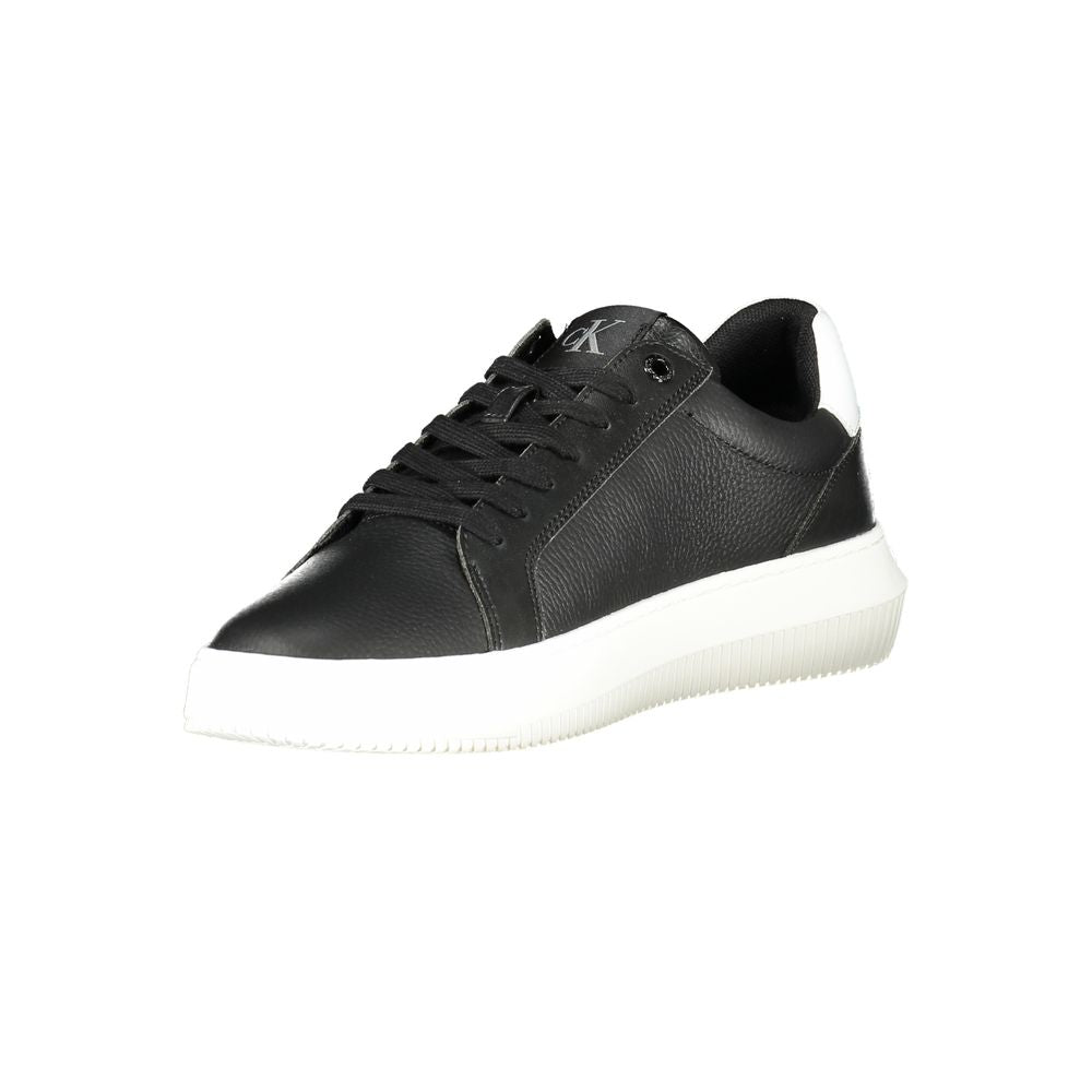 Calvin Klein Schwarzer Leder Herren Sneaker