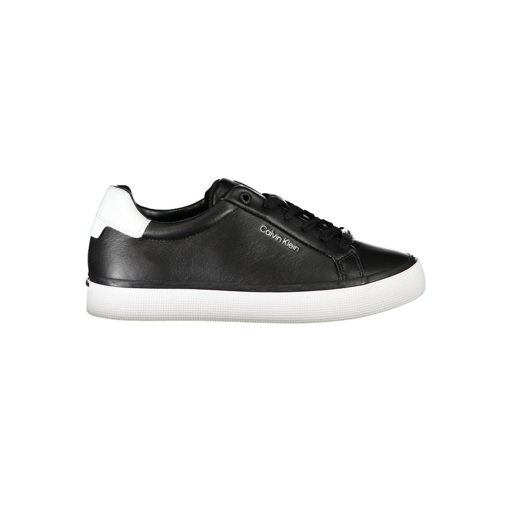 Baskets Calvin Klein noires en cuir véritable