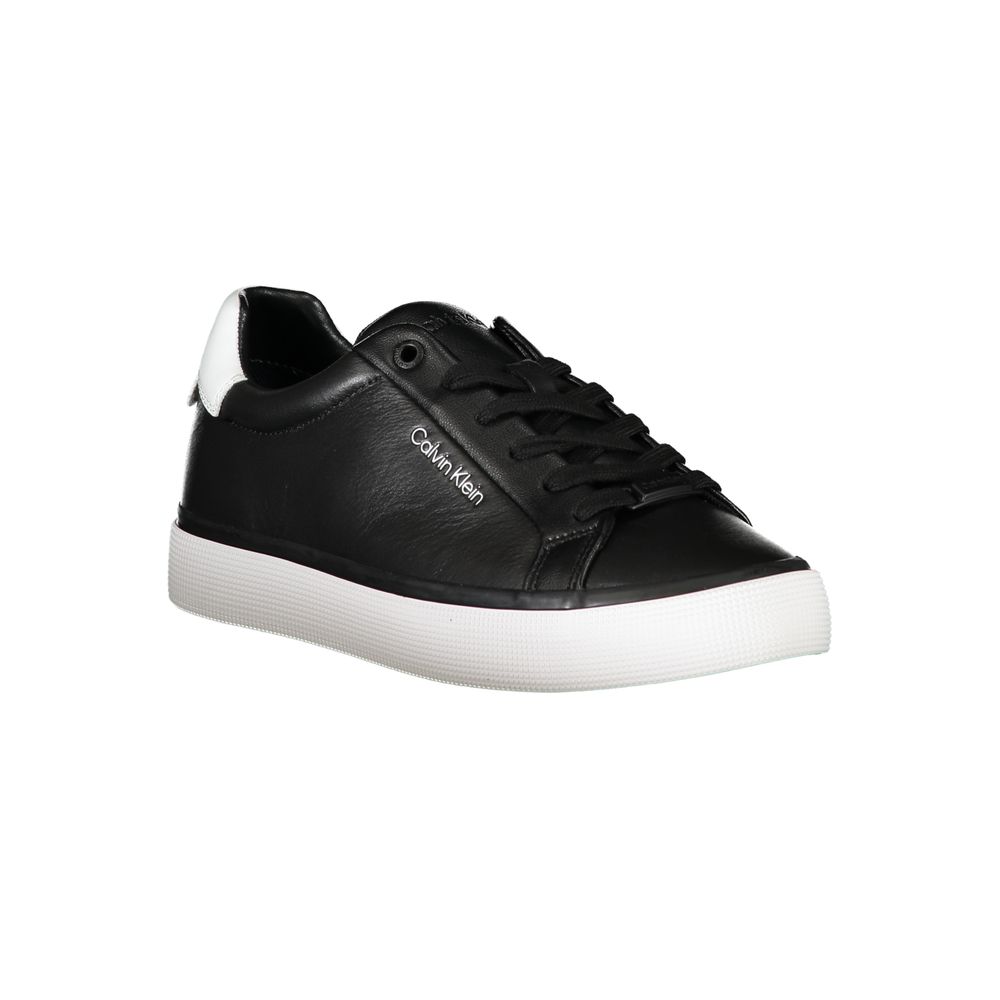 Baskets Calvin Klein noires en cuir véritable