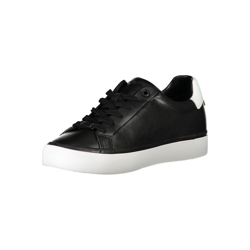 Baskets Calvin Klein noires en cuir véritable