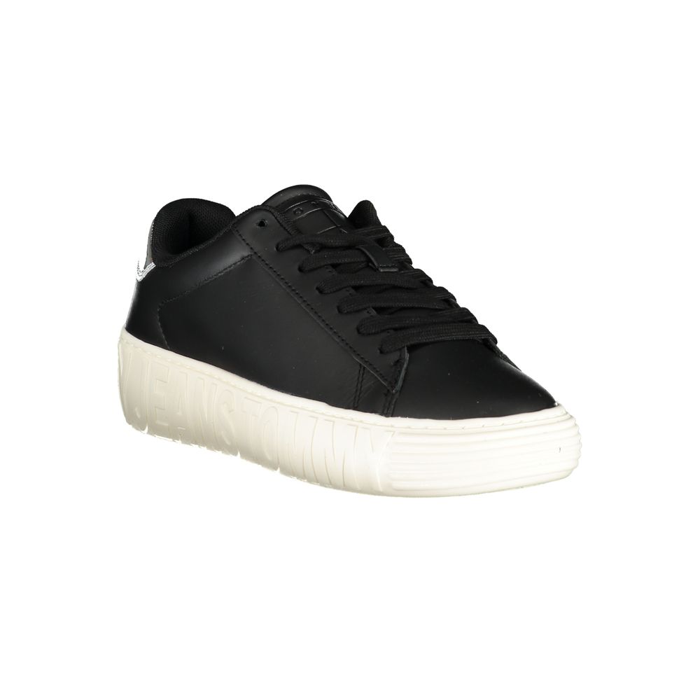 Baskets Tommy Hilfiger en cuir véritable noir