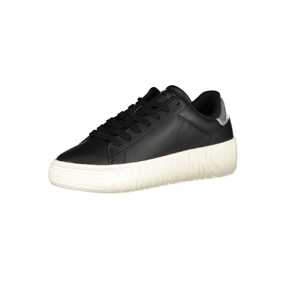 Baskets Tommy Hilfiger en cuir véritable noir