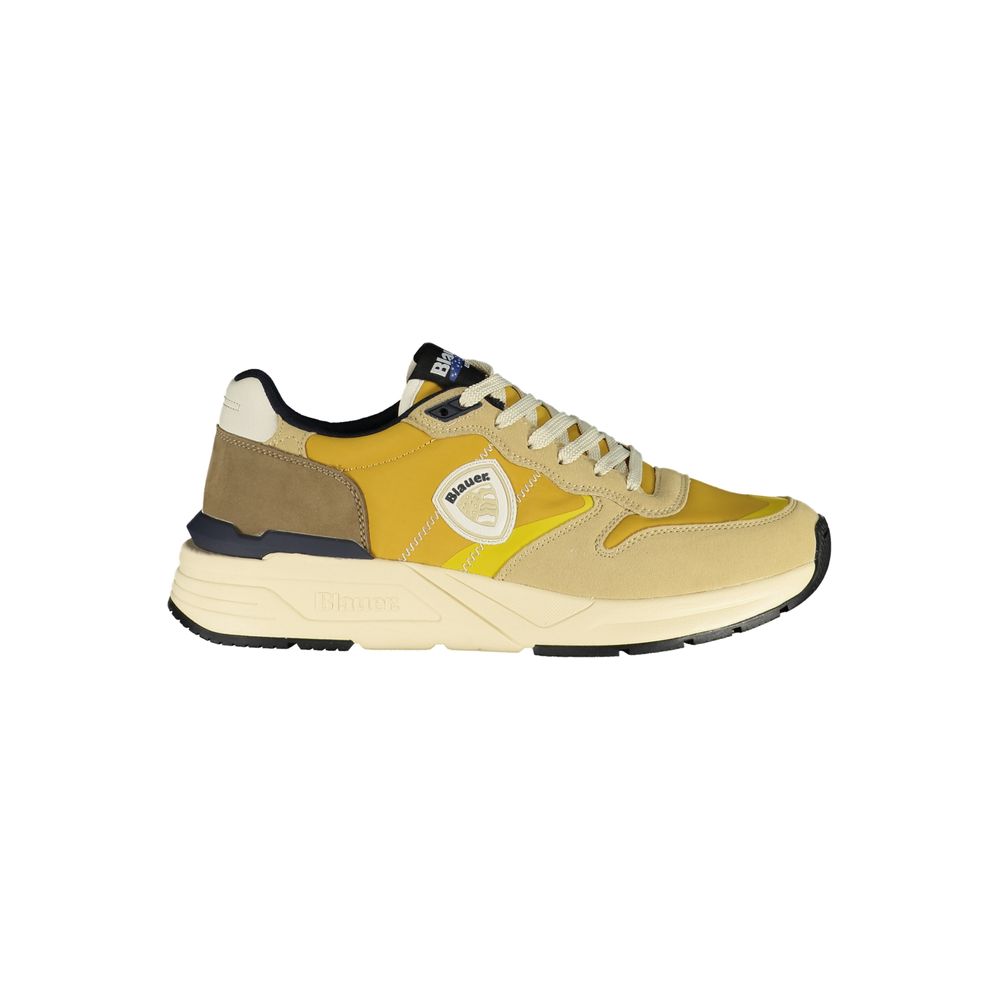 Blauer Beige Polyurethan-Sneaker für Herren