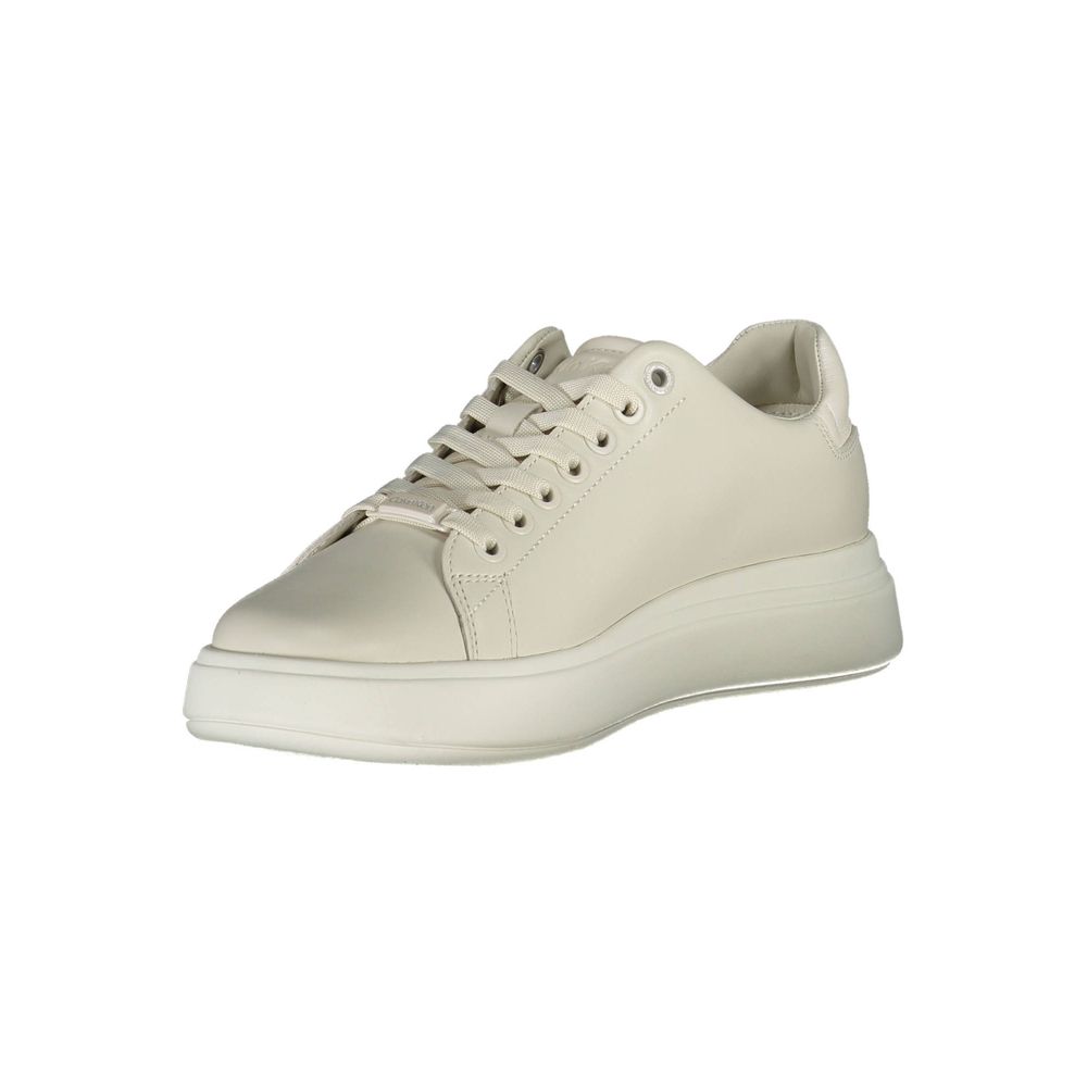 Calvin Klein Beige Genuine Leather Sneaker