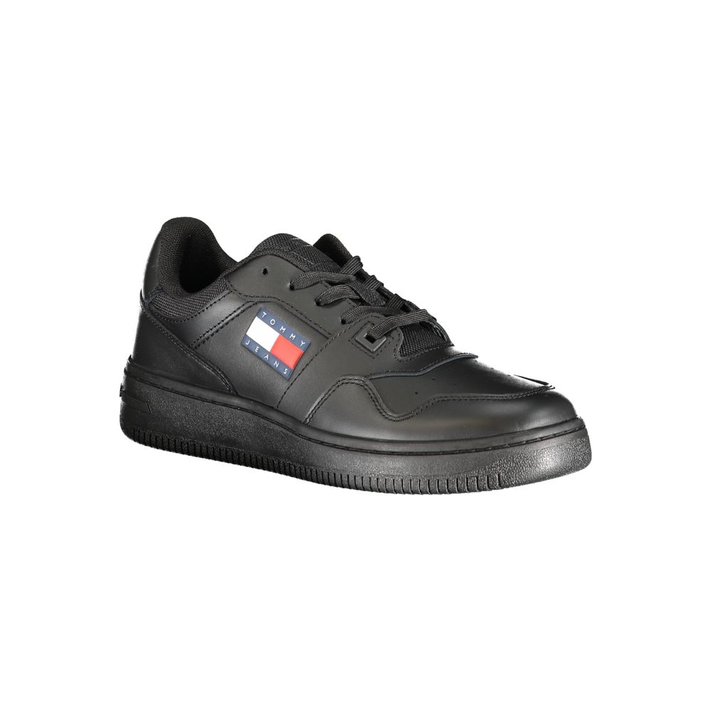 Baskets noires Tommy Hilfiger en cuir véritable
