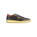 Blauer Schwarzer Leder Herren Sneaker