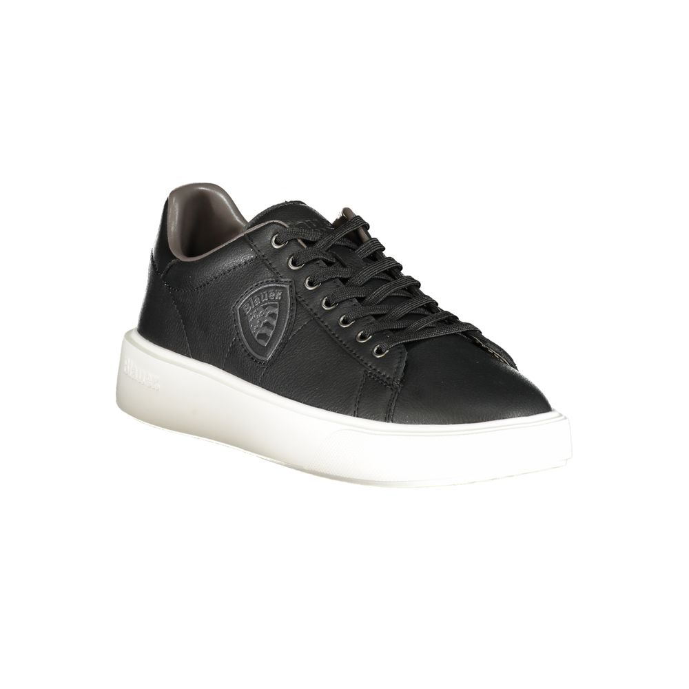 Blue Black Polyester Sports Shoes