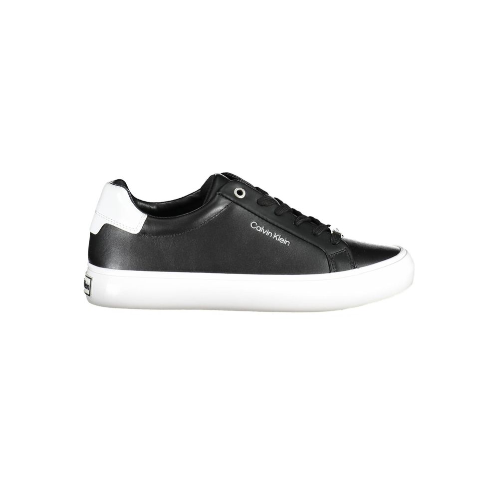 Baskets noires en cuir véritable Calvin Klein