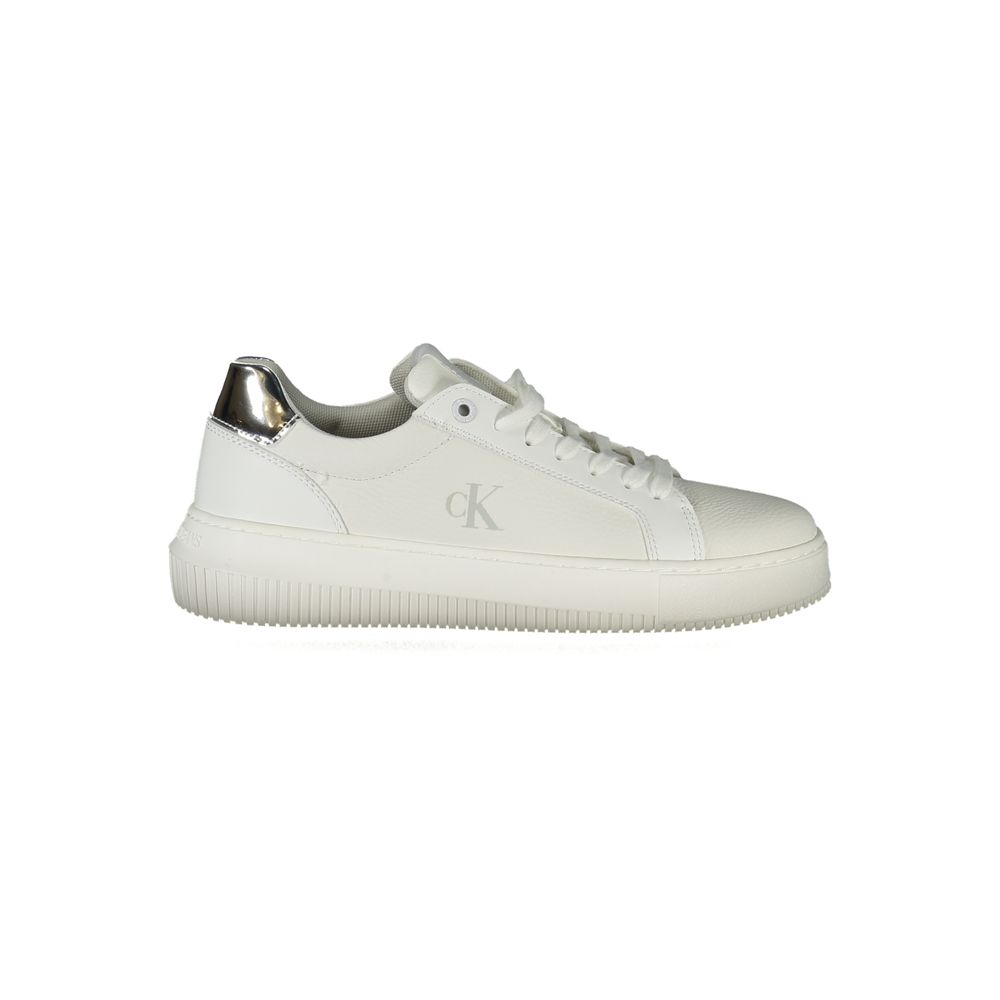 Calvin Klein White Polyester Low-Top Sneakers