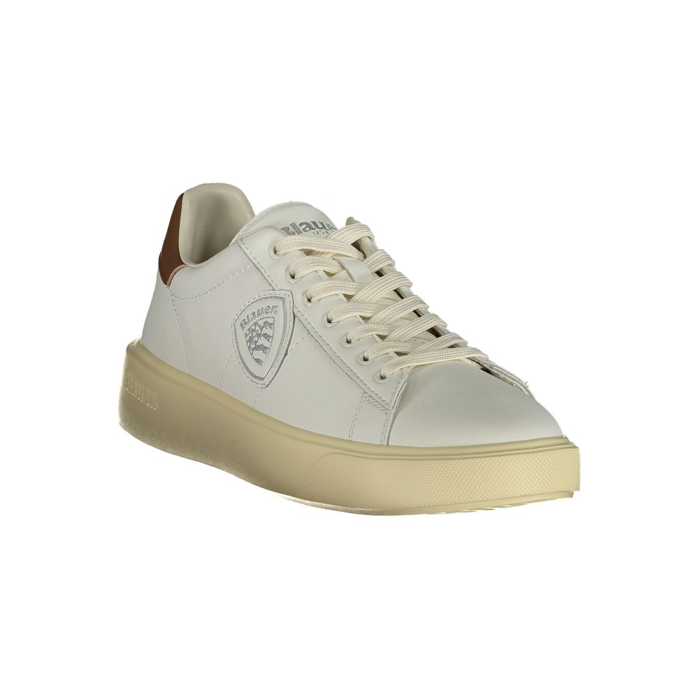 Blauer Weißer Herren-Sneaker aus Polyurethan