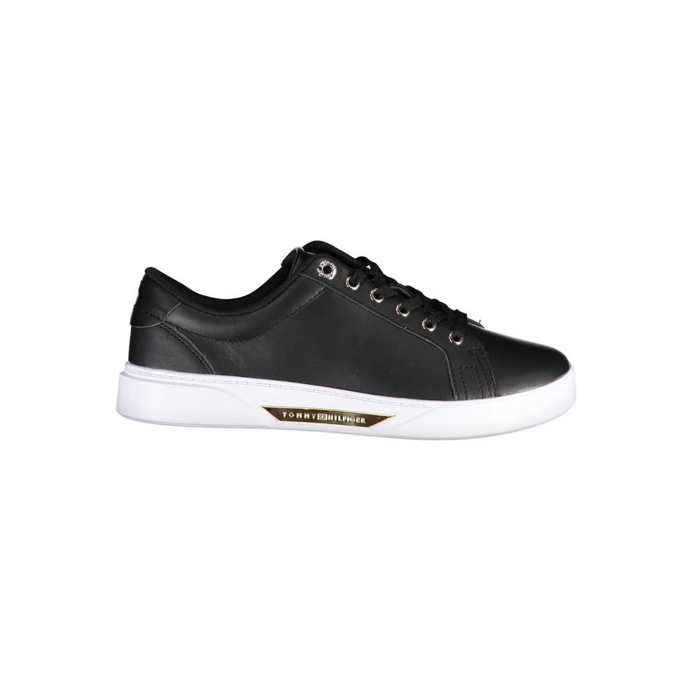 Sneakers Tommy Hilfiger noirs en cuir véritable