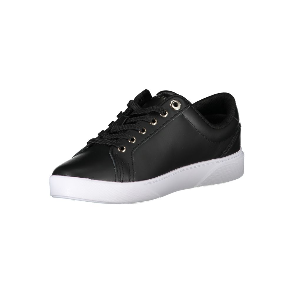 Sneakers Tommy Hilfiger noirs en cuir véritable