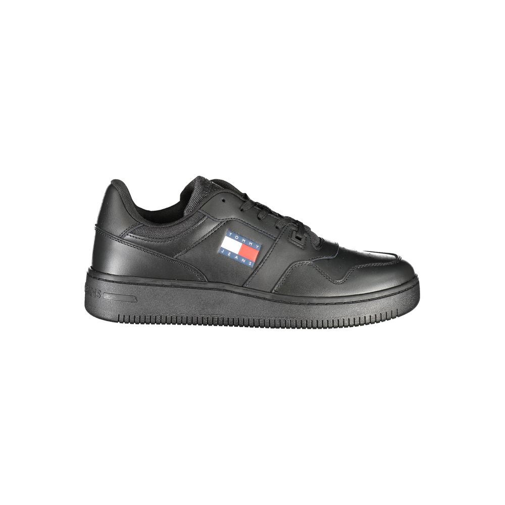 Tommy Hilfiger Black Leather Men's Sneakers