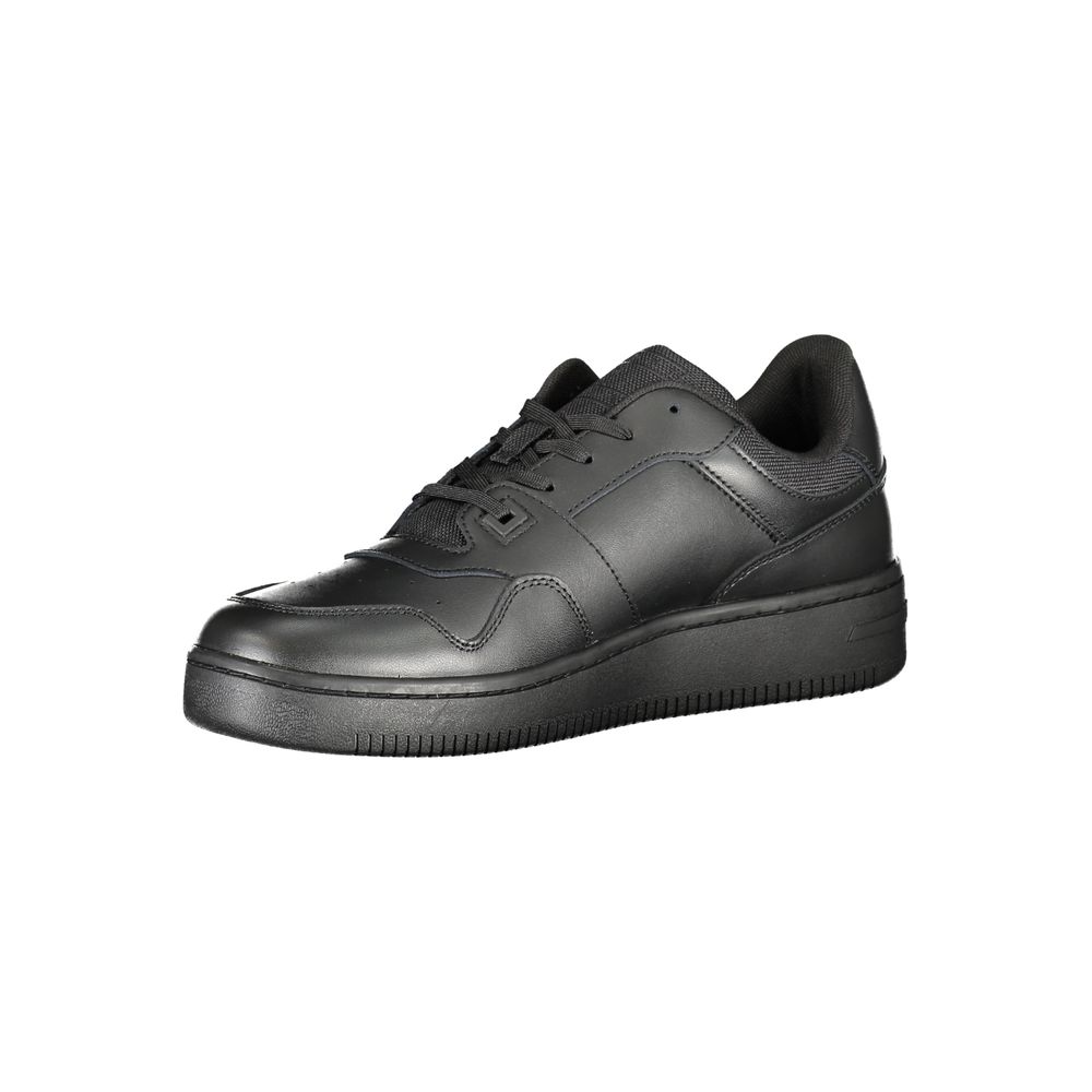Tommy Hilfiger Black Leather Men's Sneakers