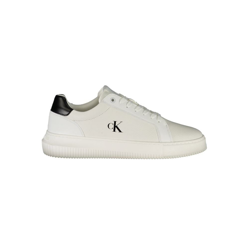 Calvin Klein Baskets pour homme en polyuréthane blanc