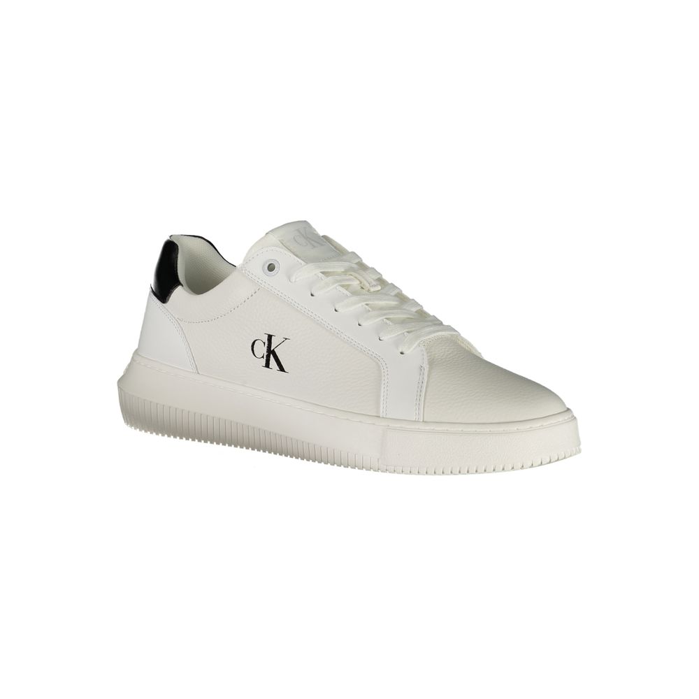 Calvin Klein Baskets pour homme en polyuréthane blanc