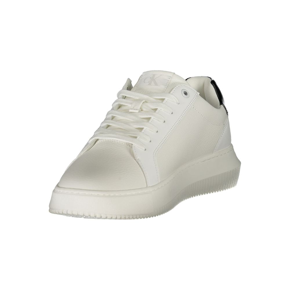 Calvin Klein Baskets pour homme en polyuréthane blanc