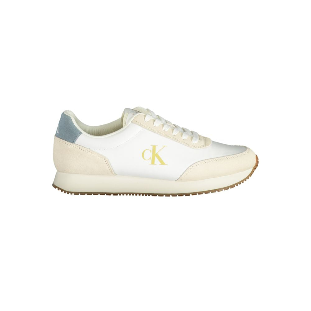 Calvin Klein Weiße Herren-Sneaker aus Polyester
