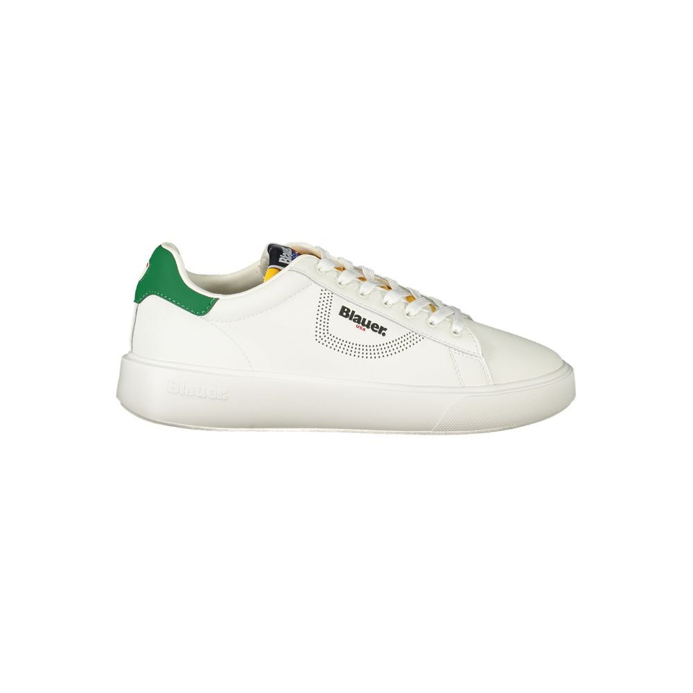 Men's blue and white polyurethane sneakers