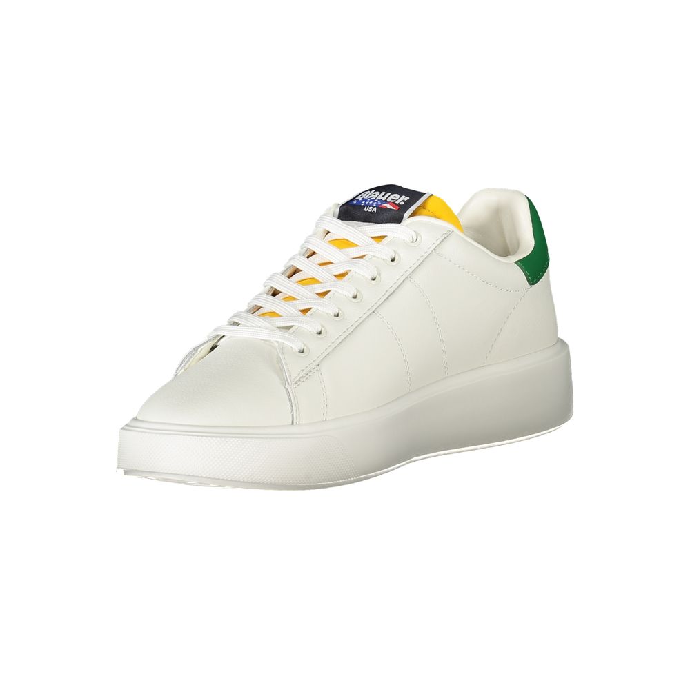 Men's blue and white polyurethane sneakers