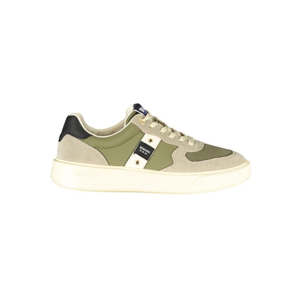 Blauer Grüner Polyester-Sneaker