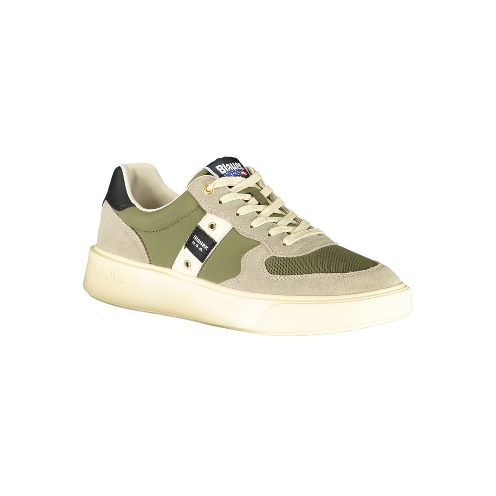 Blauer Grüner Polyester-Sneaker