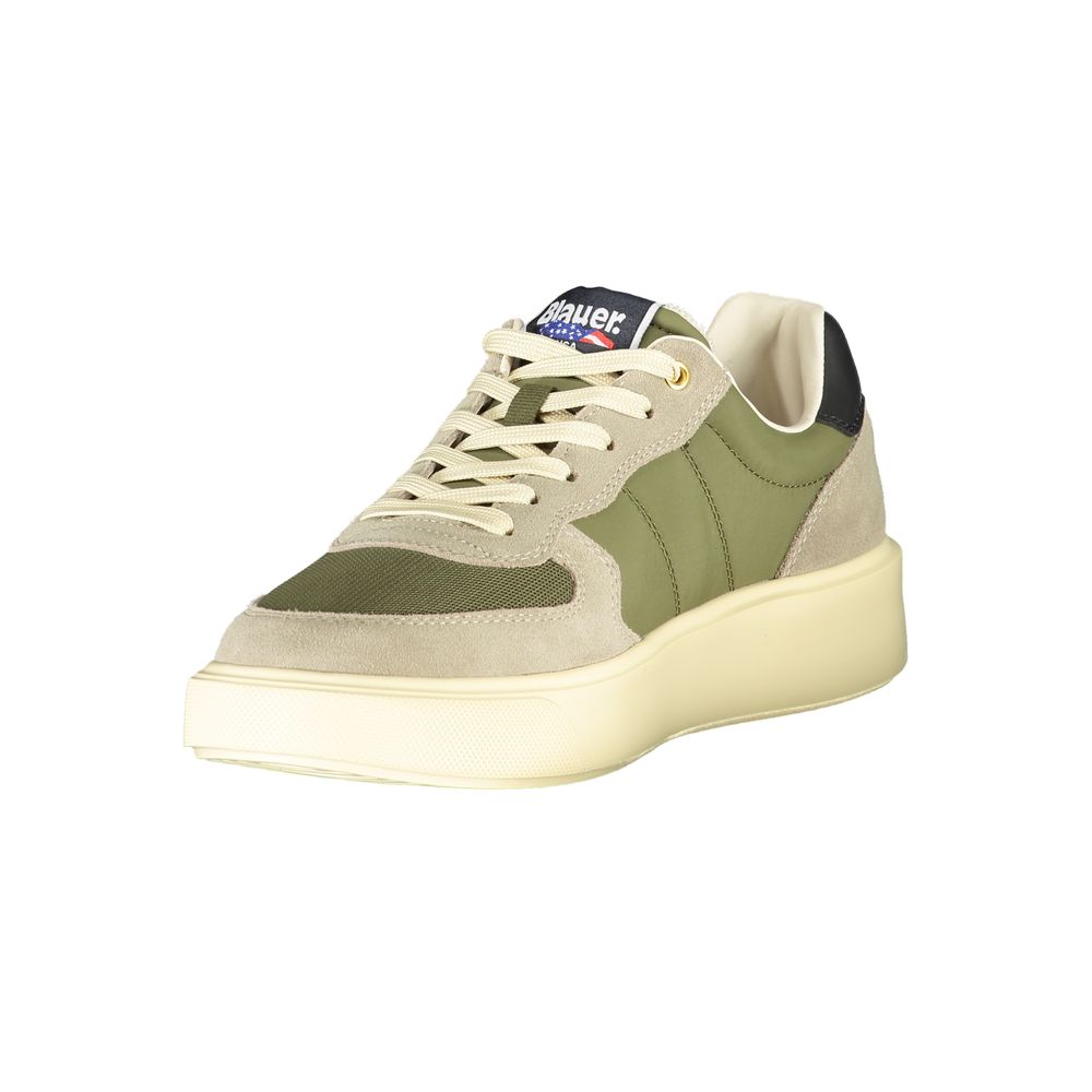 Blauer Grüner Polyester-Sneaker