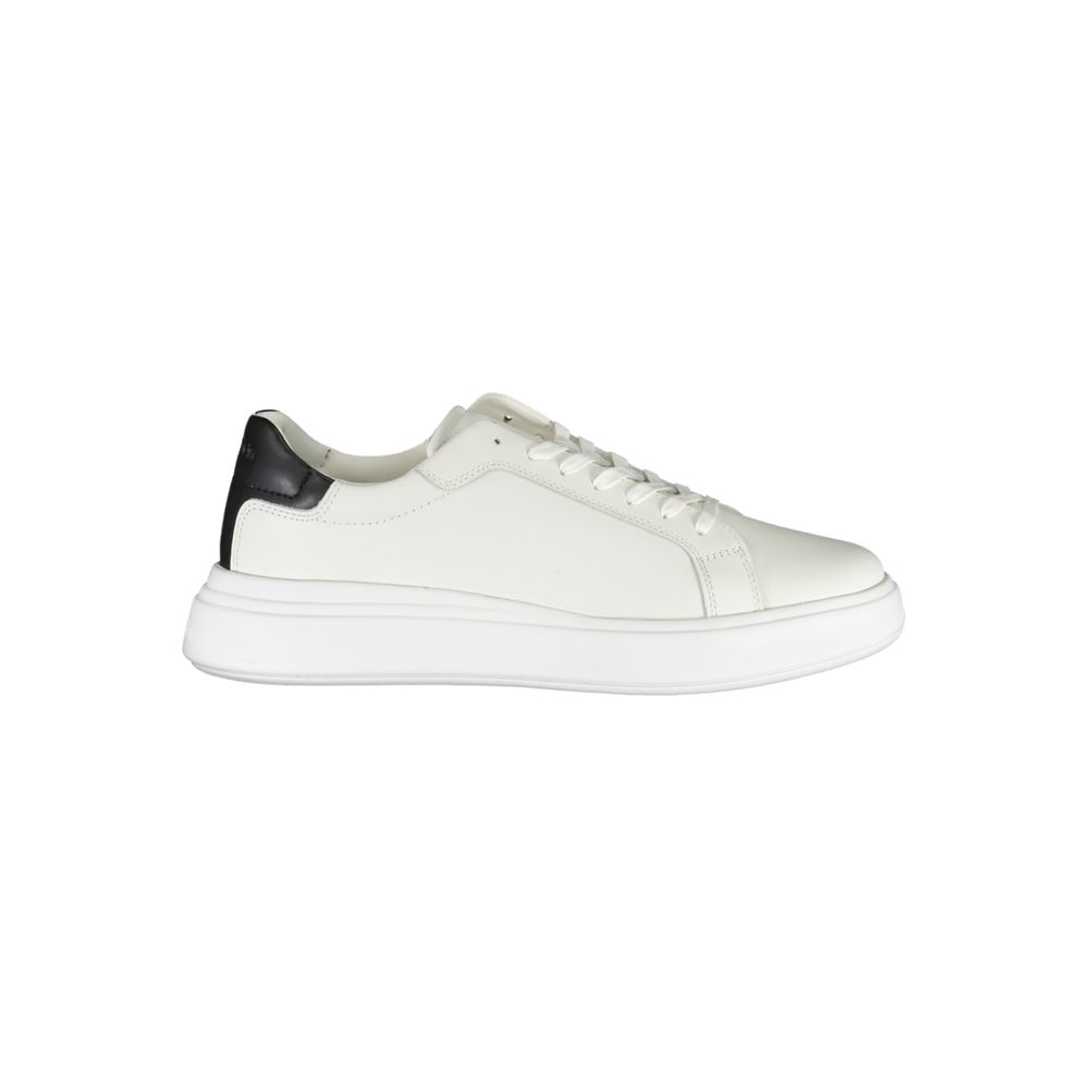 Calvin Klein Plain White Sneakers with Contrasting Accents