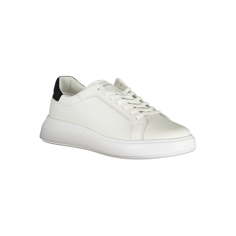 Calvin Klein Plain White Sneakers with Contrasting Accents