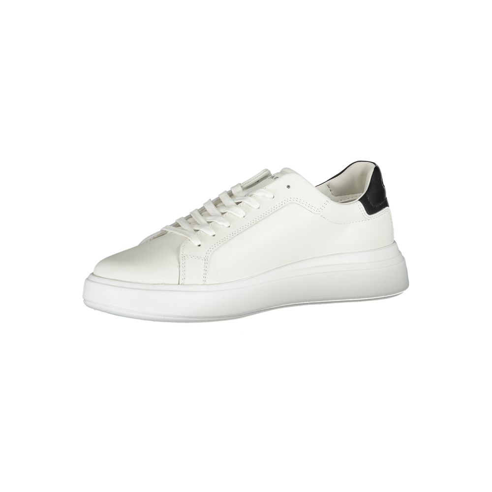 Calvin Klein Plain White Sneakers with Contrasting Accents