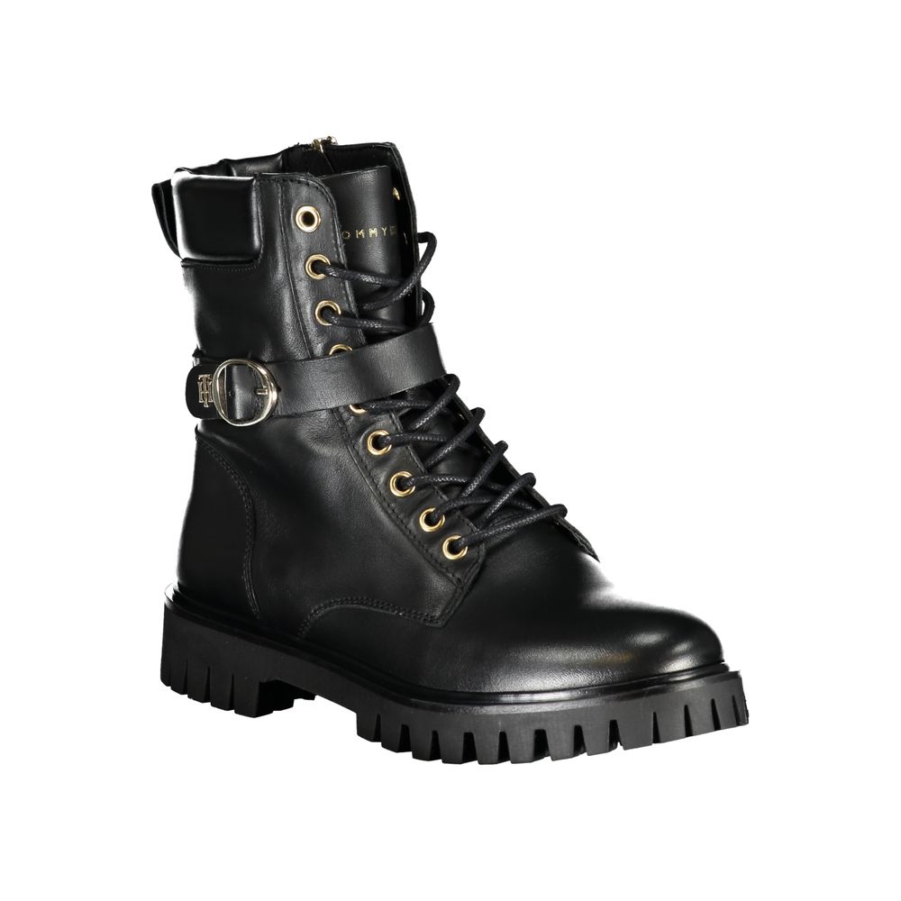 Tommy Hilfiger Schwarzer Polyester-Knöchelstiefel