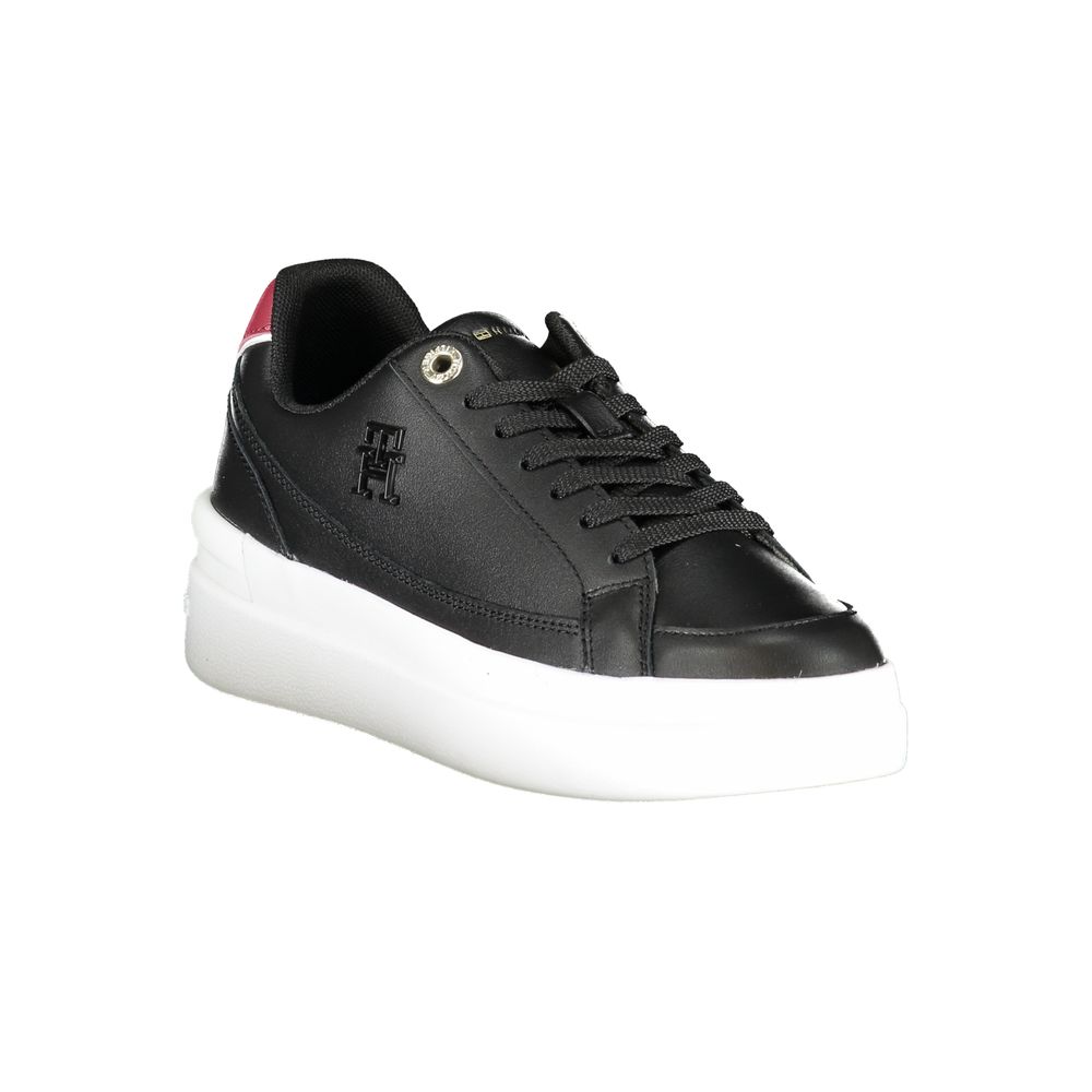Sneakers Tommy Hilfiger en cuir véritable noir