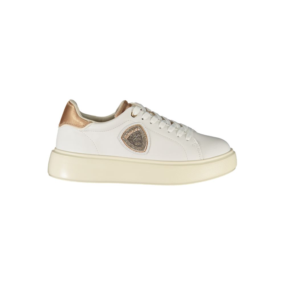 Blauer Weiße Low-Top-Sneaker aus Polyester