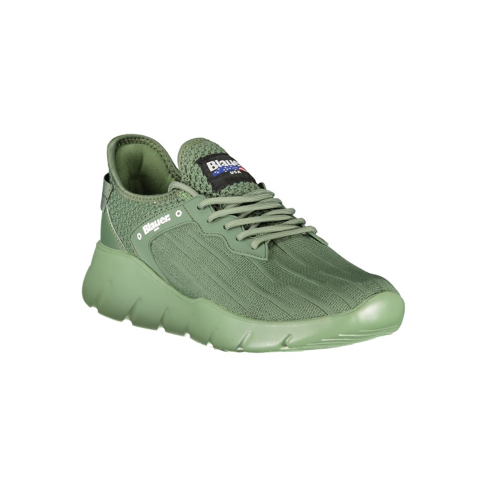 Blue Verde Polyester Men's Sneakers