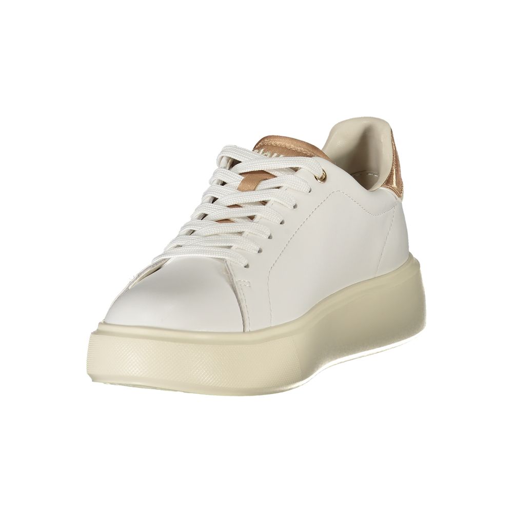 Blauer Weiße Low-Top-Sneaker aus Polyester
