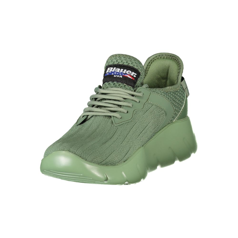 Blue Verde Polyester Men's Sneakers