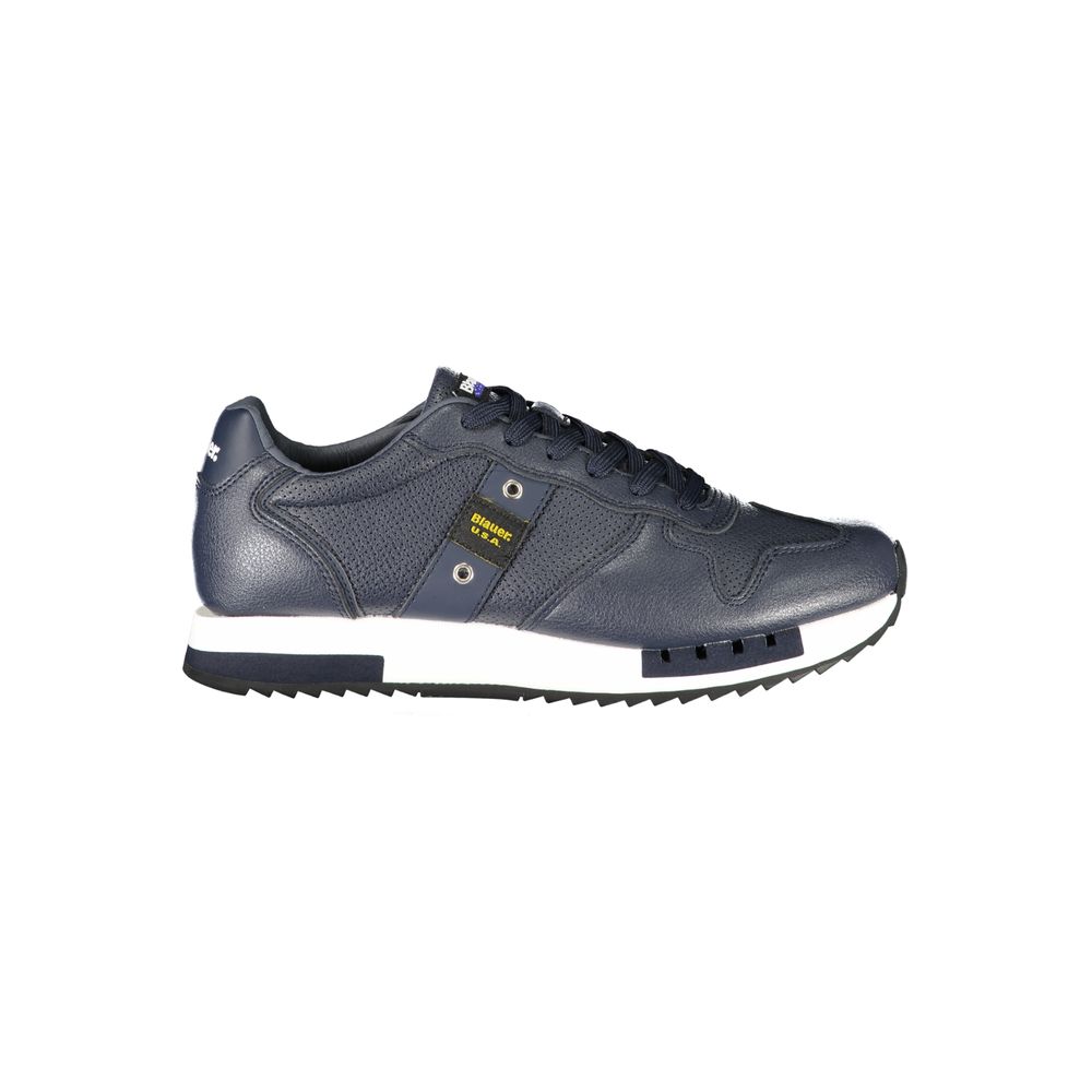 Men's blue polyurethane sneakers