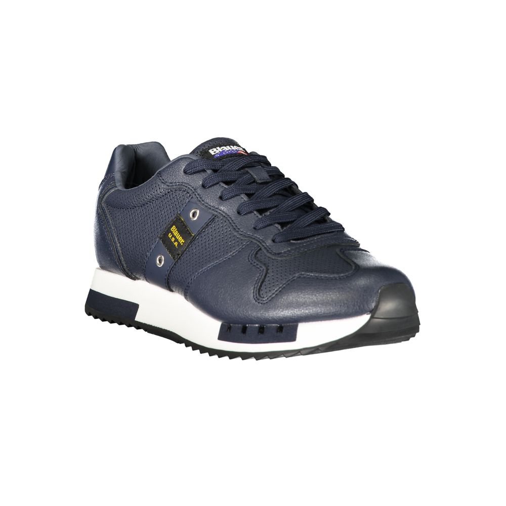 Men's blue polyurethane sneakers