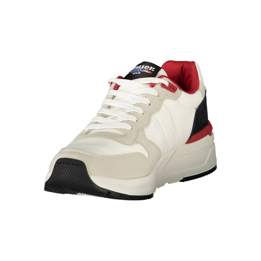 Blauer Weißer Herren-Sneaker aus Polyurethan