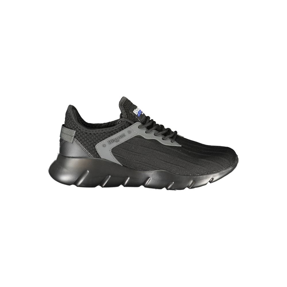 Baskets bleues et noires en polyester pour homme