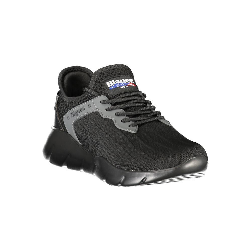 Baskets bleues et noires en polyester pour homme