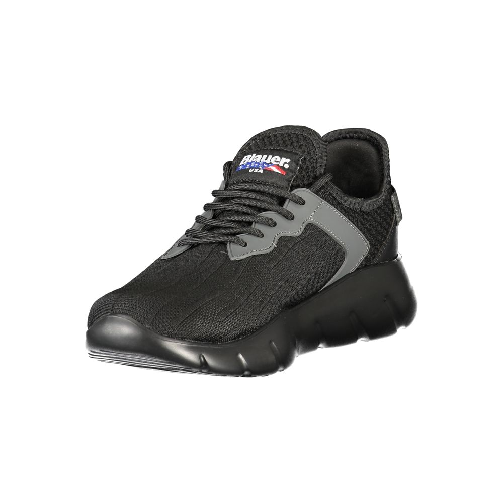 Baskets bleues et noires en polyester pour homme