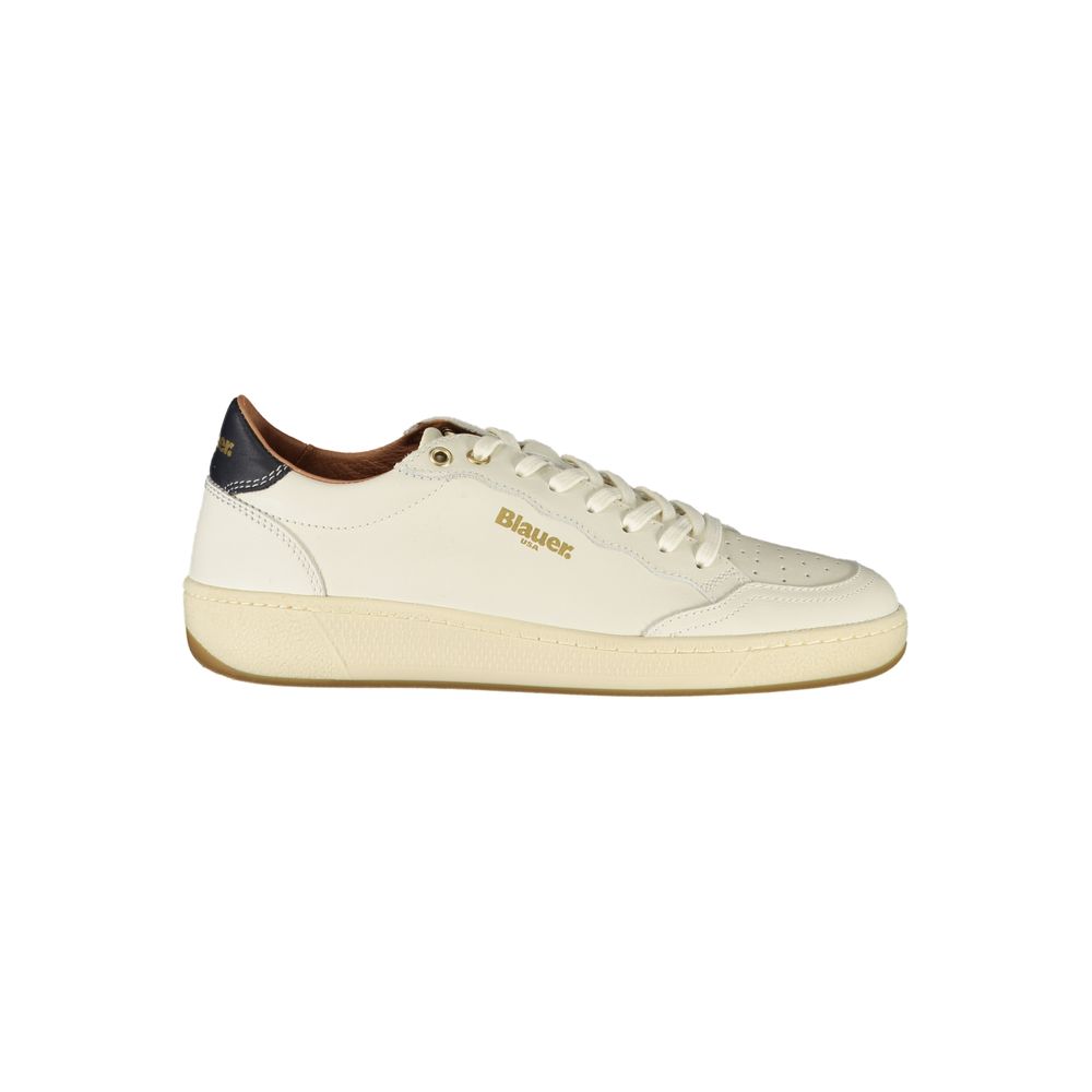 Baskets bleues et blanches en cuir pour femme