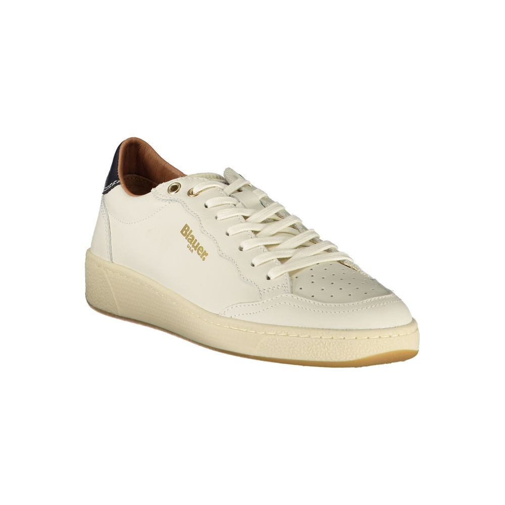Baskets bleues et blanches en cuir pour femme