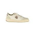 Baskets bleues en cuir blanc pour femme